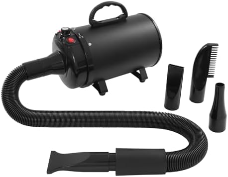 Dog Hair Dryer 4-in-1, 2.2KW Portable Air Blower with Multiple Nozzles, Safe and Gentle for Daily Grooming,Suitable for Small and Medium-sized Dogs