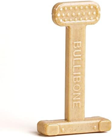Bullibone Nylon Dog Chew Toy for Aggressive Chewers - Dental Hygiene Bone with Peanut Butter Flavor, Durable Tough Chew Toys for Small Dogs, Indestructible Dog Bone - Single