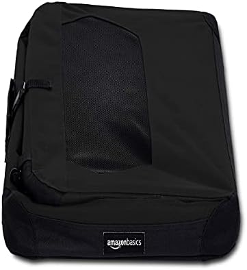 Amazon Basics Folding Portable Soft Pet Dog Crate Carrier Kennel, 26.2"L x 17.8"W x 18.1"H, Black