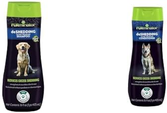 FURminator Ultra Premium deShedding Shampoo for Dogs Helps Reduce Excess Shedding, 16 oz & Ultra Premium deShedding Conditioner for Dogs, Helps Reduce Excess Shedding, 16 oz