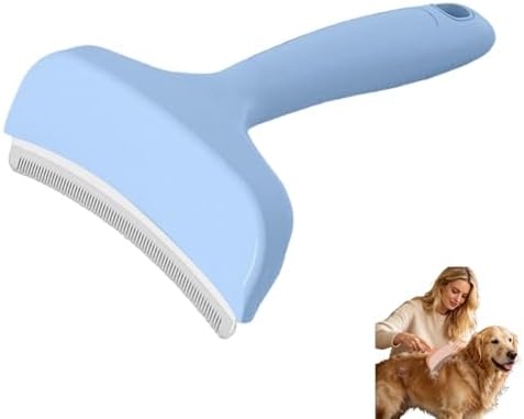 Small V-Shape Comb For Shedding Dogs And Cats, Small, Blue