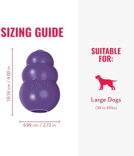 KONG Senior, Gentle Natural Rubber Stuffable Dog Toy, for Large Dogs | Gentle Natural Rubber Stuffable Toy Designed for Older Dogs with Aging Teeth, Holds Treats for Easy Chewing & Gentle Fetch
