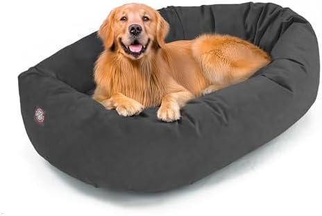 Majestic Pet Suede Calming Dog Bed, 40 Inch Large, Washable, Gray