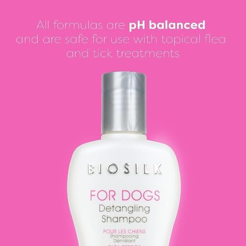 BioSilk for Dogs Silk Therapy Detangling Dog Shampoo, 12 Fl Oz, 2-Pack | Coconut oil and silk proteins, dematting formula, paraben-free, pH balanced for all coats