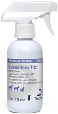MiconaHex+Triz Spray Conditioner for Dogs, Cats and Horses, 8 oz, Clear | Antibiofilm, Moisturizing; Packaging May Vary