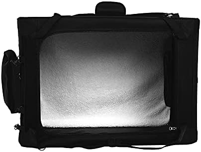 Amazon Basics Portable Soft Pet Dog Crate Carrier Kennel with Mesh Windows, Foldable, 30 x 21 x 21 inches, Black