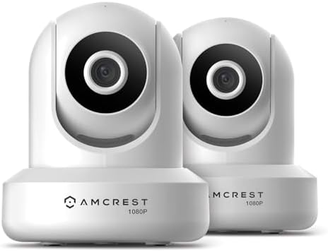 Amcrest Pack of 2, ProHD 1080P WiFi/Wireless IP Security Camera IP2M-841 Pan/Tilt, 2-Way Audio, Optional Cloud Recording, Full HD 1080P 2MP, Super Wide 90° Viewing Angle, Night Vision (White)