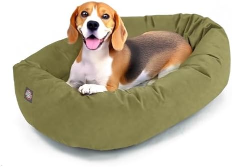 Majestic Pet Suede Calming Dog Bed, 32 Inch Medium, Washable, Sage