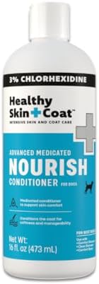 Advanced Medicated Nourish Pet Conditioner, 16 oz - for Dogs and Cats, 3% Chlorhexidine, Supports Skin and Coat Health, Soothes Dry Irritated Skin and Coat, Made in The USA