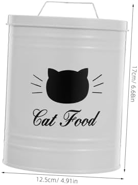 Healifty Airtight Metal Canister with Sealed Lid for Pet Food Iron Jar for Cat and Dog Treats Keeps Food Fresh and Dry