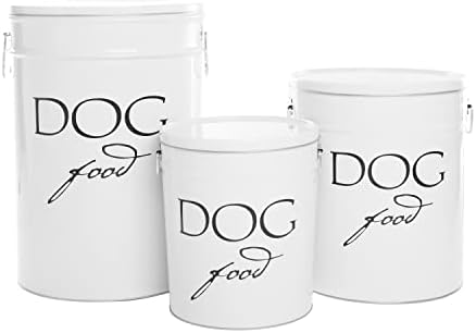 Harry Barker Classic White Dog Food Storage Canister, Up to 40 lbs, Metal, White