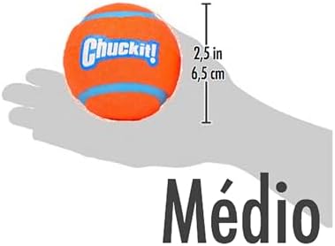 Chuckit! Dog Tennis Ball Dog Toy, Medium (2.5 Inch Diameter) for Dogs 20-60 lbs, Shrink Wrap Pack of 6