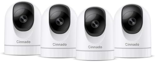 Cinnado 2K Home Security Cameras Indoor with 2.4GHz Wi-Fi & Siren, D1 4Pack
