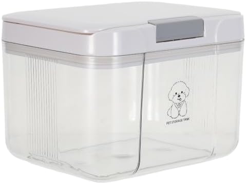 TOYANDONA Airtight Dog Food Storage Container with One-hand Opening, 6lb, Transparent