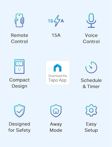 Tapo Smart Plug Mini 15A, Smart Wi-Fi Plug, P105(4-Pack)