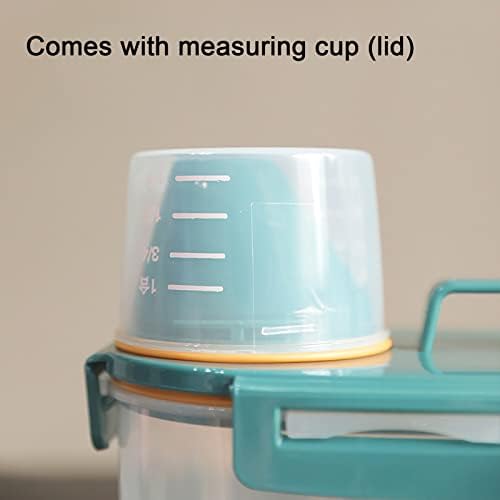 Pet Food Storage Container,3L Large Pet Cat Food Containers Bin with Lids,Kitchen Cereal Rice Storage Bin with Measuring Cup Silicone Bowl For Storage Dog Cat Small Pet Food (Blue)