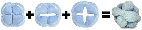 Glory To Dog Blue Snuffle Knot Interactive Dog Toy 4” Puzzle Ball | 8 Squeakers & Crinkle – Treat Hiding Enrichment Toy for Puppy & Small Breed Dogs – Durable Plush Sensory Play & Stimulation