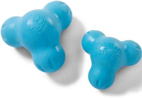 WEST PAW Zogoflex Tux Interactive Treat Dispensing Dog Chew Toy for Aggressive Chewers, 100% Guaranteed Tough, It Floats!, Made in USA, Large, Aqua