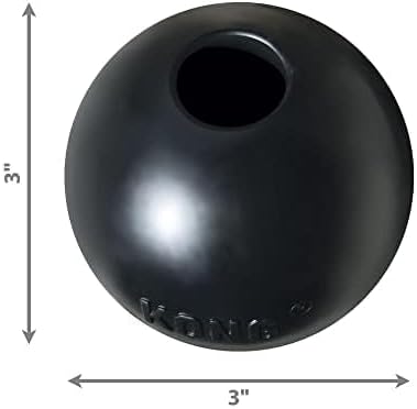 KONG Extreme Ball with Hole, Fetch Toy, Black, Large/Medium (Pack of 2) | Made from KONG's Most Durable Extreme Rubber, a Fetch Ball with a Hole for Training & Interactive Play