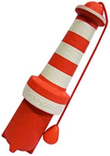 Rogz Lighthouse Floating Water Dog Toy, Red and White, Large
