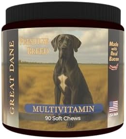 Multivitamins, Balanced Nutrition for Your Great Dane, 90 Count, Made in the USA with Real Bacon