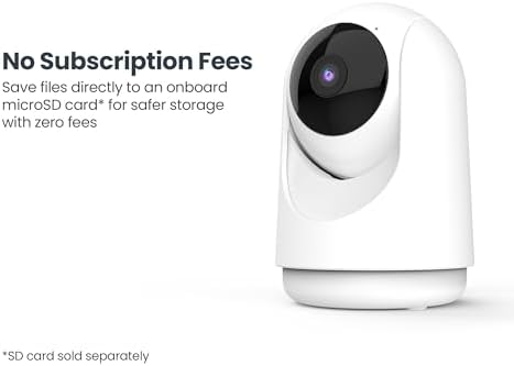 Feit Electric Smart Indoor Pan Tilt Baby Monitor Camera, 2K WiFi Security Camera with AI Motion Alerts, Motion Tracking, Night Vision (30 ft), Two-Way Audio, Local Storage, 2.4GHz WiFi