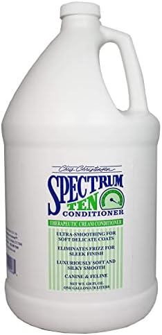 Chris Christensen Spectrum 10 (Ten) Ultra Concentrated Therapeutic Cream Dog Conditioner, Makes up to 16 Bottles, Moisturizes Smoothes Dry Frizzy Coats, All Coat Types, Made in USA, 1 gal