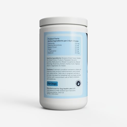 Calming Aid for Dogs, Melatonin, Chamomile, 60-Pack