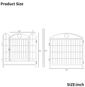 24" Heavy Duty Metal Dog Playpen, 8 Panel Foldable Pet Fence with Door | Rustproof iron & gravity lock door; easy DIY assembly. Foldable & portable for travel, perfect for dogs & pets.