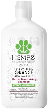 Hempz Petz Dog Shampoo, Citrus Orange & Red Raspberry, 17 oz. | Botanical formula cleanses while helping add fullness and shine
