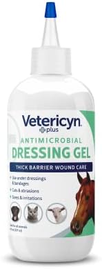 Vetericyn Plus Wound Dressing Gel for Animals| Thick Barrier Wound Care for Cats, Dogs, Horses, and Small Animals, Works on Wounds and Skin Irritations. 8 Ounces