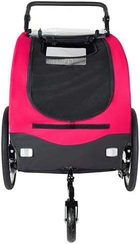 2-in-1 Bike Trailer & Pet Stroller - up to 110lbs, Foldable Cart