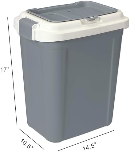 Airtight Pet Food Grey Storage Container, 23 Qt