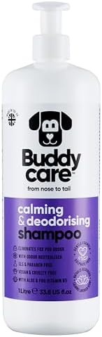 Calming & Deodorising Dog Shampoo by Buddycare | Lavender Scented | with Aloe Vera and Pro Vitamin B5 (33.8oz)