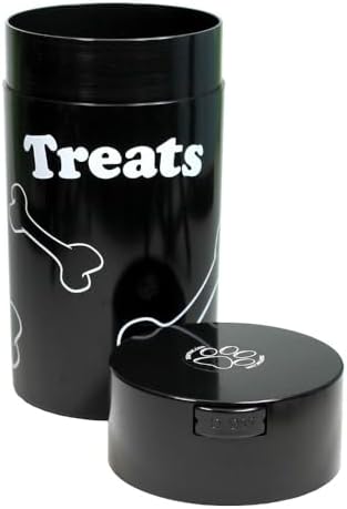 Pawvac 12 Ounce Vacuum Sealed Pet Food Storage Container, Black Treats