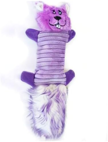 ZippyPaws - Zingy No Stuffing Durable Squeaky Plush Dog Toy - Purple Squirrel