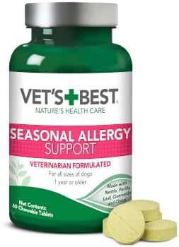 Vet's Best Seasonal Allergy Chewable Tablets for Dogs, Soothes Dog, 60ct