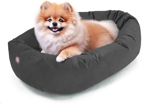 Majestic Pet Suede Calming Dog Bed, 24 Inch Small, Washable, Gray
