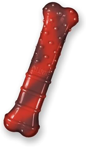 Nylabone Power Chew Textured Bone Dog Chew Toy, Beef Jerky Flavor, X-Small | Durable, long lasting, discourages destructive chewing, teeth-cleaning textures, flavor throughout, for dogs up to 15 lbs