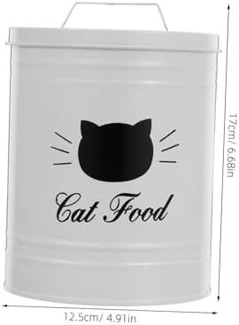 ABOOFAN Pet Food Storage Bin Iron Metal Dog Treat Container with Airtight Lid Versatile Canister for Dog and Cat Snacks Easy to Design Pet Food Holder Keeps Food Fresh