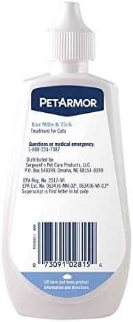 PetArmor Ear Mite Treatment for Cats, 3 oz