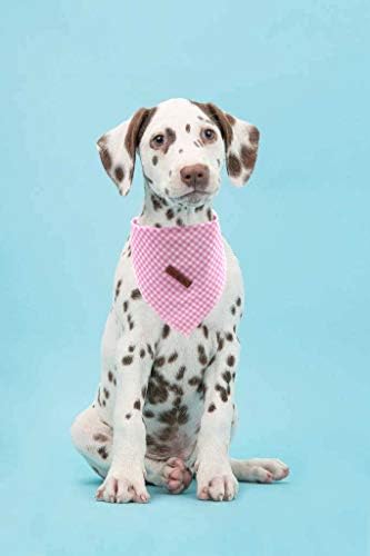 Lionet Paws Dog Bandana Washable Cotton Handkerchief Scarf Triangle Bandana for Small Medium Large, Large (Pack of 1), Small, Pink