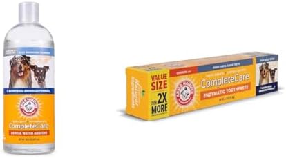 Arm & Hammer Complete Care Dental Bundle for Dogs: Flavorless Dog Dental Rinse, 16 Fl Oz and Chicken Flavor Enzymatic Toothpaste for Fresh Breath and Clean Teeth, 6.2 Oz