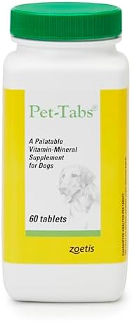 Pet-Tabs Multivitamin Supplement for Adult Dogs & Puppies, 60 Chewables | 17 Essential Minerals & Vitamins for Everyday Wellness & Growth, Promotes Healthy Skin & Coat, Supports Nutritional Gaps