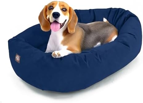 Majestic Pet Suede Calming Dog Bed, 32 Inch Medium, Washable, Navy