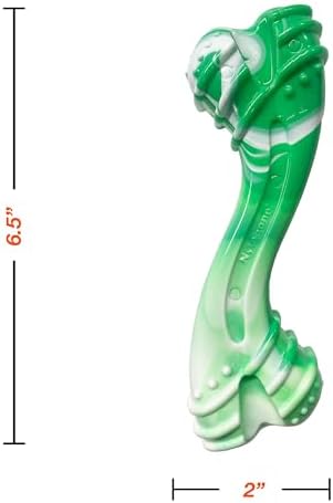Nylabone Power Chew Holiday Curvy Dental Bone Dog Chew Toy, Large | Wintergreen flavor, durable dog toys for aggressive chewers, long lasting, dog toys for large dogs up to 50 lbs