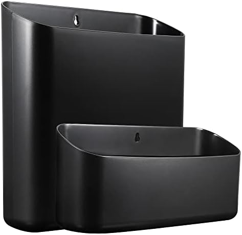 Picowe Magnetic Laundry Storage, Large Lint Holder Bin for Laundry Room, Space-Saving Trash Container Hanging on Dryer, Washer or Wall Mount Trash Bin (Black)