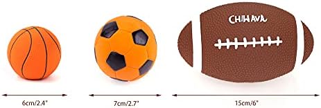 CHIWAVA 2PCS 6" Squeaky Latex Dog Toy Ball Football for Medium Large Dogs | Interactive Rugby Toys for Indoor & Outdoor Fetch and Throw, Squeeze Squeak Play