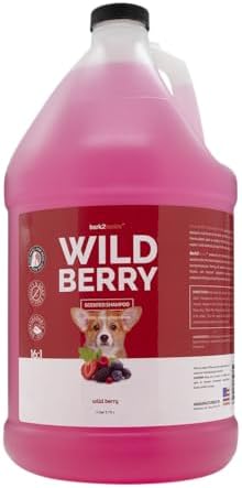Bark2Basics Wild Berry Dog Shampoo, 1 Gallon | Unique Herbal Blend, Finest Natural Ingredients, Handcrafted, Soap-Free & Cruelty-Free, Protects and Nourishes Skin and Coat