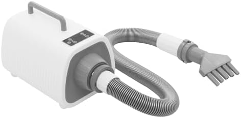Pet Hair Dryer, 2100W High Velocity Dog Blow Dryer with 9 Speed & 9 Temperature Settings, Adjustable Pet Grooming Blower with 3 Nozzles, Quiet Dog Dryer for Home Pet Shops, White